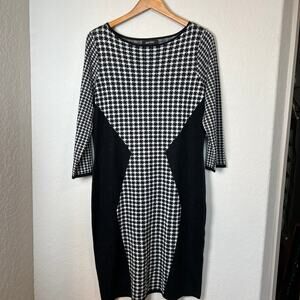 Nine West Houndstooth Black and White Dress Size XL NEW